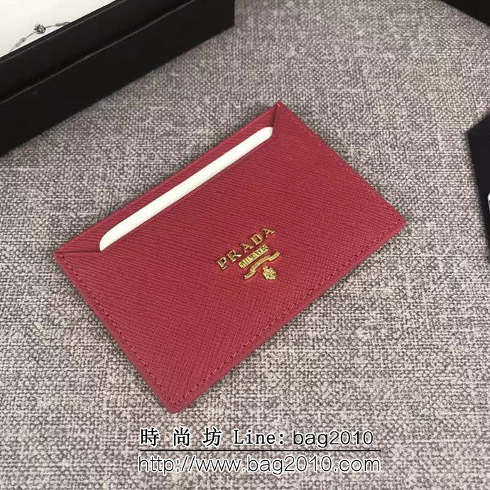 PRADA普拉達 官網同步 專櫃最新款 頂級原單十字紋牛皮 三層信用卡夾 1MC208 DD1758